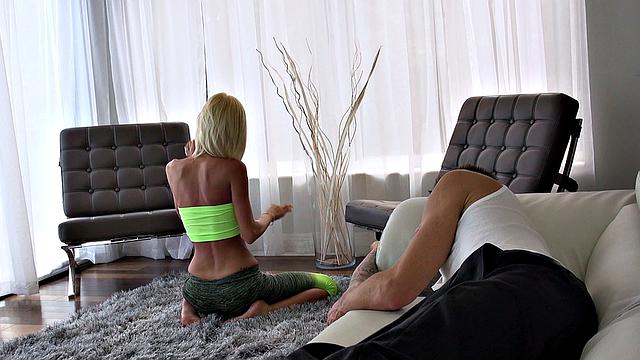 Aged Milf Stepmom Seduces Son During Chores