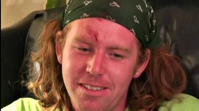 Not 10 minutes before I picked up this guy in downtown Atlanta, several guys stole his beer and beat him up, which explains the scrapes and bruises. Josh is 24 years old, 5' 4", and 150 pounds, and makes his living as a painter.