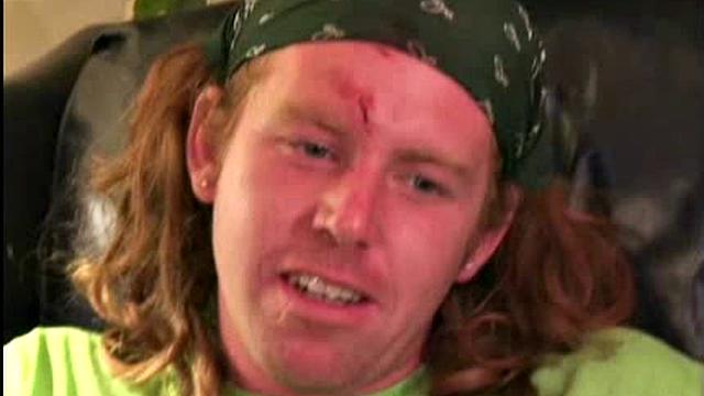 Not 10 minutes before I picked up this guy in downtown Atlanta, several guys stole his beer and beat him up, which explains the scrapes and bruises. Josh is 24 years old, 5' 4", and 150 pounds, and makes his living as a painter.