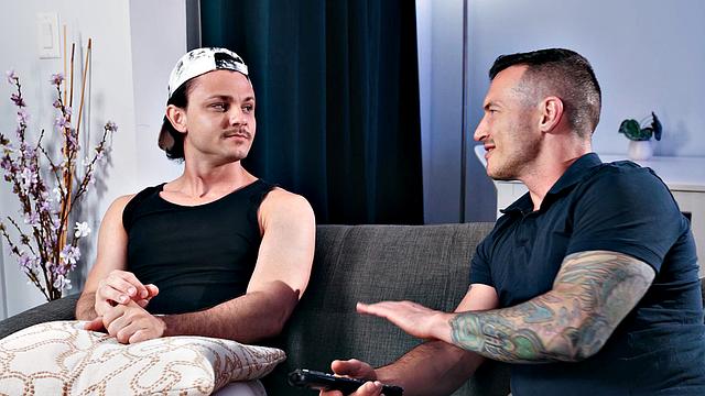 HETEROFLEXIBLE - Horny Jock Derek Kage Caught Babysitter Watching Soft Porn