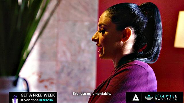 NURU MASSAGE - Steamy Threesome With Hot MILF Boss And Sexy Intern SPANISH SUBTITLES