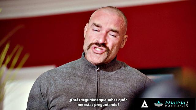 NURU MASSAGE - Steamy Threesome With Hot MILF Boss And Sexy Intern SPANISH SUBTITLES