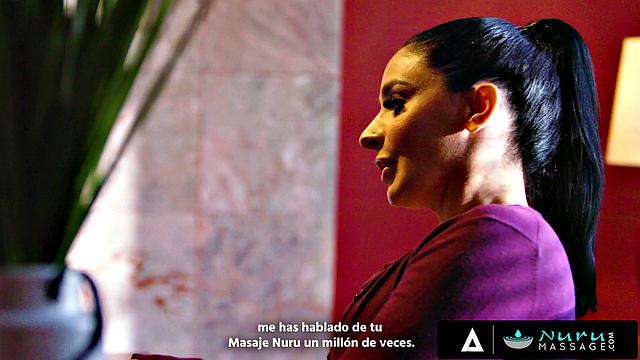 NURU MASSAGE - Steamy Threesome With Hot MILF Boss And Sexy Intern SPANISH SUBTITLES