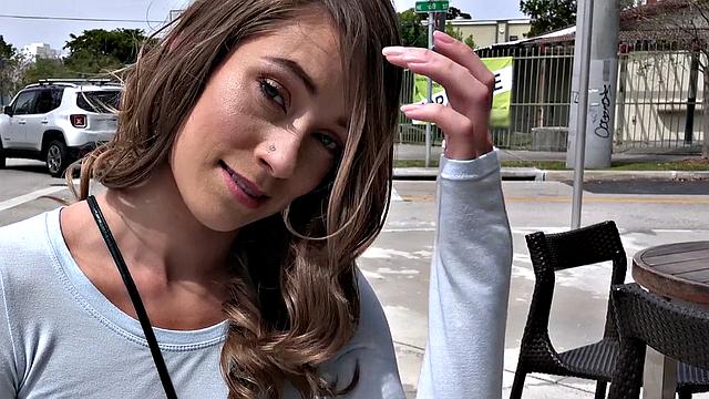 Watch this tattooed cutie spread her pussy and take a hard pounding from behind