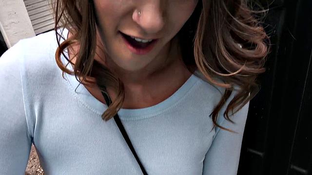 Watch this tattooed cutie spread her pussy and take a hard pounding from behind