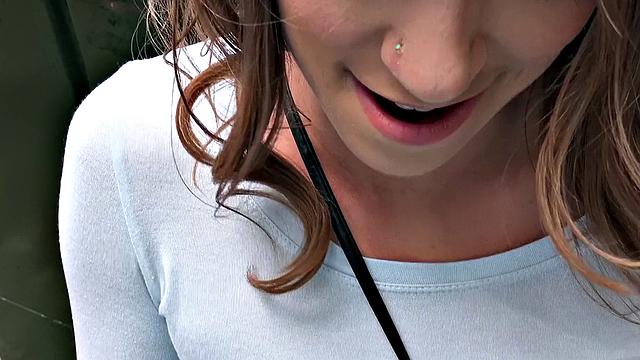 Watch this tattooed cutie spread her pussy and take a hard pounding from behind