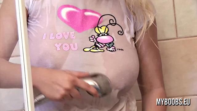 Big Nipples Melissa Wetting T-shirt And Panties