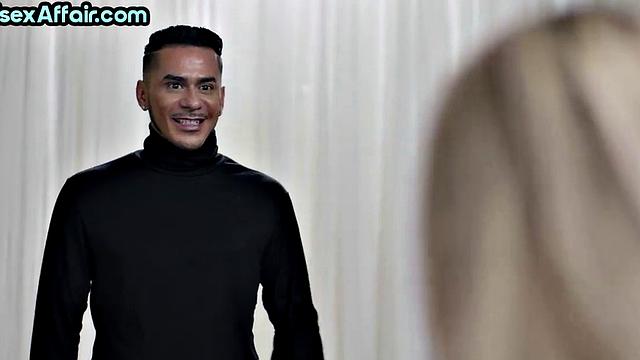 Bisex deepthroat MILF with big boobs rides in 3some