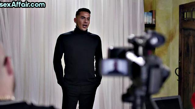 Bisex deepthroat MILF with big boobs rides in 3some