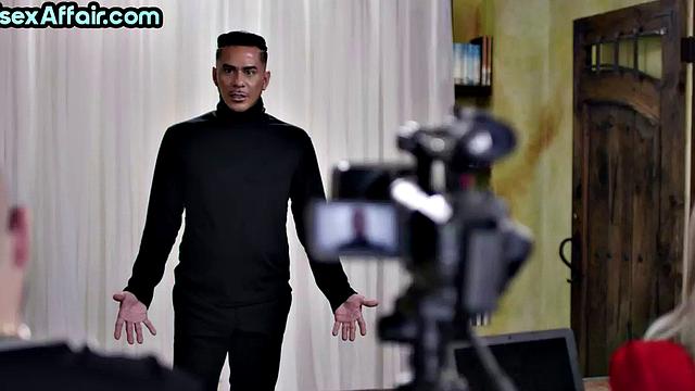 Bisex deepthroat MILF with big boobs rides in 3some