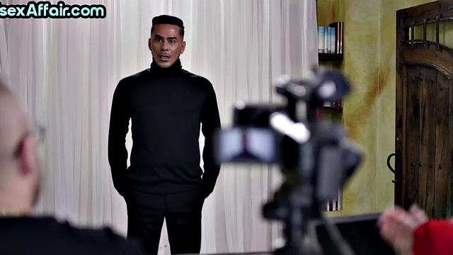 Bisex deepthroat MILF with big boobs rides in 3some