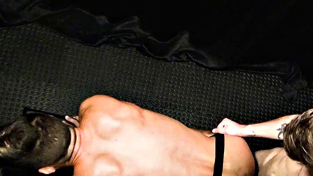 Rimming petite stud barebacks bottom in jockstrap in doggystyle