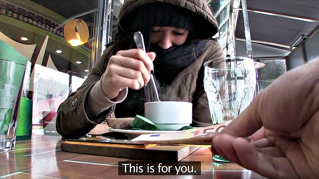 Stranger nails the tight pussy of a horny vagrants in a steamy shower