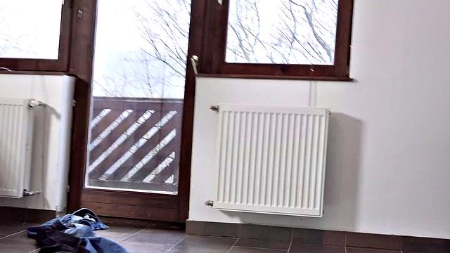 Sexy Yoga Babe Gives a Handjob & Fucks Voyeur with a Trimmed Pussy