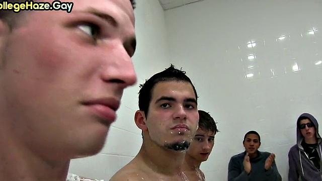 Wet stud accepts going for fraternity under shower