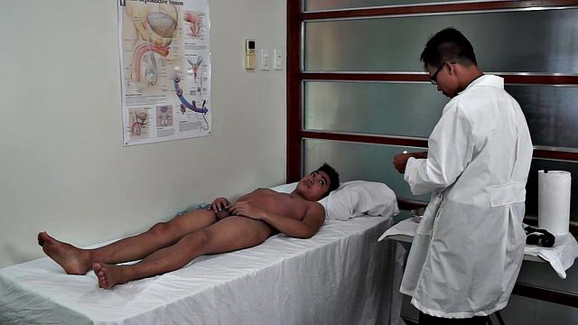 Asia twink asstoyed by kinky doctor in infirmary