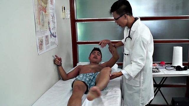 Asia twink asstoyed by kinky doctor in infirmary