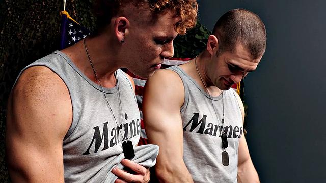 ActiveDuty - Tatted Muscly Soldier Drilled By HUGE Jock