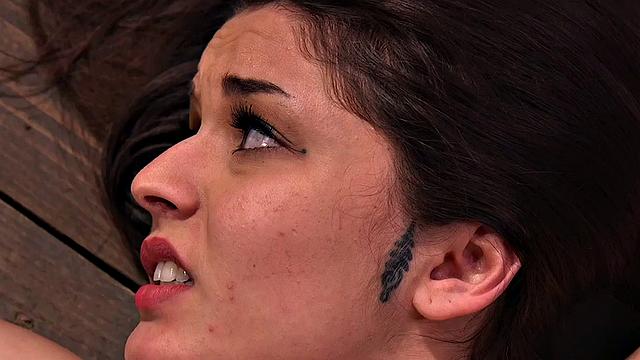 BDSM sub suffers in waxplay session after dildo throat