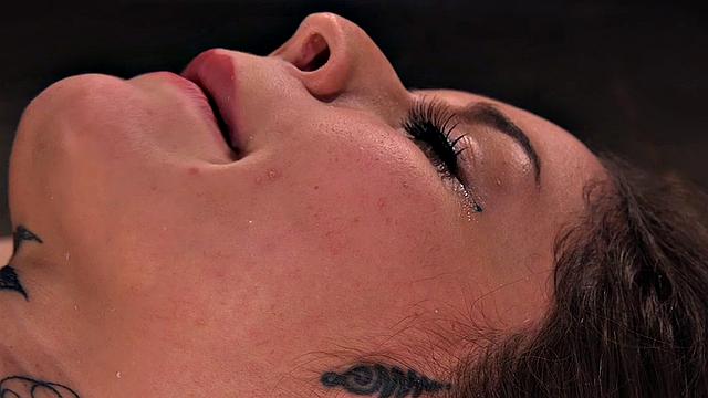 BDSM sub suffers in waxplay session after dildo throat