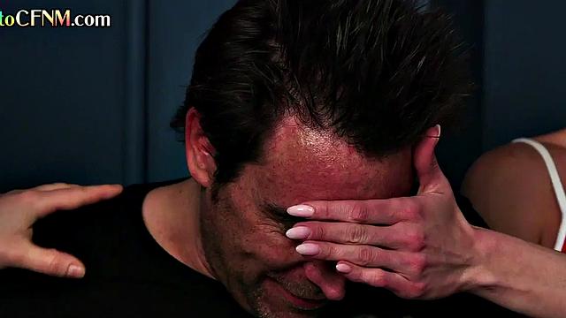 CFNM British ladies give group HJ to perv voyeur