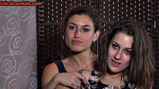 Real public sluts fucked hard in BDSM orgy in front of voyeurs