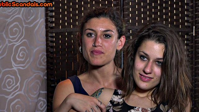 Real public sluts fucked hard in BDSM orgy in front of voyeurs