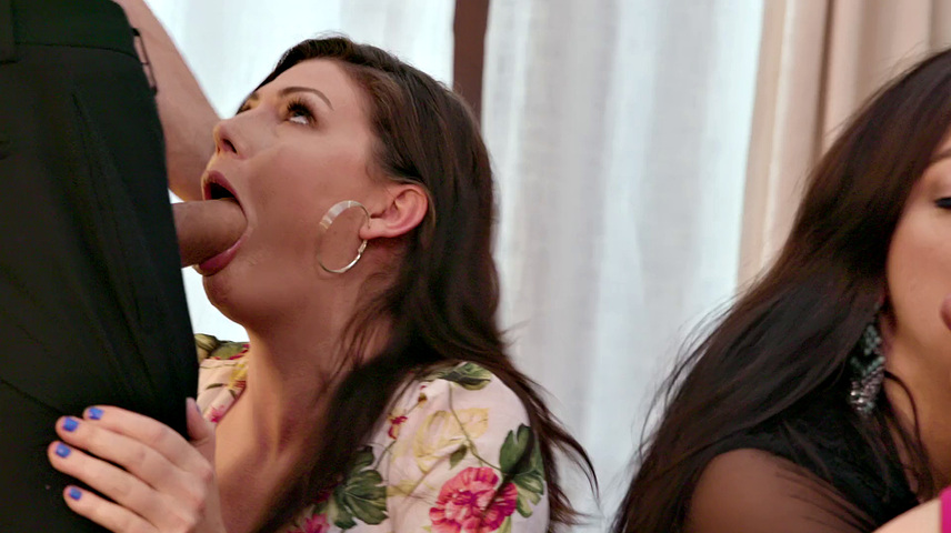 Thanksgiving dinner sluts go wild with group sex and cum in high heels
