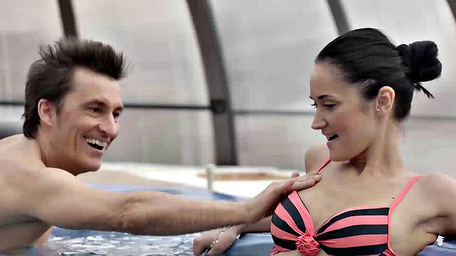 Slim brunette is in the mood for sensual sex with old partner