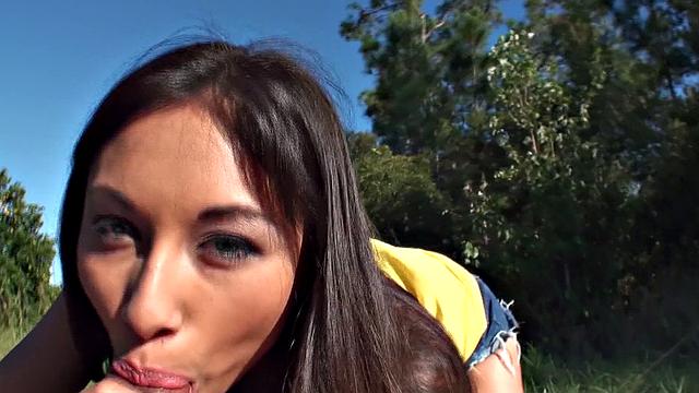 Watch this bald babe with puffy nipples get her pussy and ass fucked hard in POV