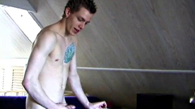 After getting naked in the bedroom, Shane delivers another hot stroke show. He lubes up his dick, works it stiff and jerks off until he squeezes out a warm cum load.