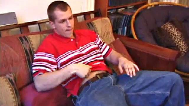 After getting hard, Jason pulls off his clothes to stroke his cock. The lube helps him keep it slippery while edging himself as many times as possible.