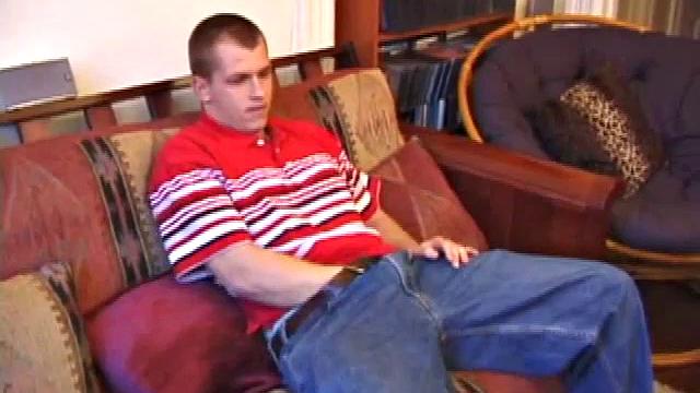 After getting hard, Jason pulls off his clothes to stroke his cock. The lube helps him keep it slippery while edging himself as many times as possible.