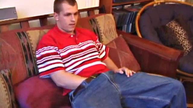 After getting hard, Jason pulls off his clothes to stroke his cock. The lube helps him keep it slippery while edging himself as many times as possible.