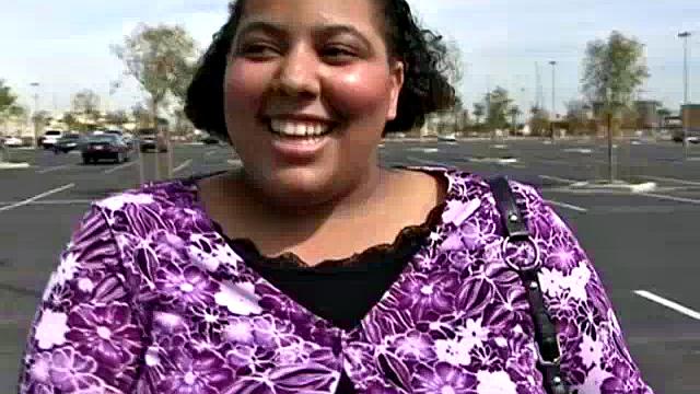 Cute BBW in the Parking