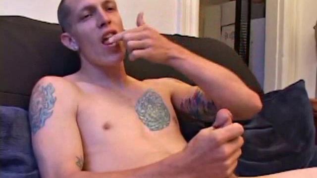 Young Shane gets on all fours to have his hole checked out by a handy friend. Shane looks over his shoulder as he enjoys the play. Then it's business as usual, as he goes to work stroking his cock and pumping out another load of cum.