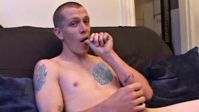 Young Shane gets on all fours to have his hole checked out by a handy friend. Shane looks over his shoulder as he enjoys the play. Then it's business as usual, as he goes to work stroking his cock and pumping out another load of cum.