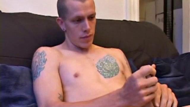 Young Shane gets on all fours to have his hole checked out by a handy friend. Shane looks over his shoulder as he enjoys the play. Then it's business as usual, as he goes to work stroking his cock and pumping out another load of cum.