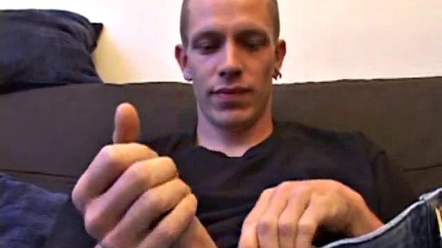 Young Shane gets on all fours to have his hole checked out by a handy friend. Shane looks over his shoulder as he enjoys the play. Then it's business as usual, as he goes to work stroking his cock and pumping out another load of cum.