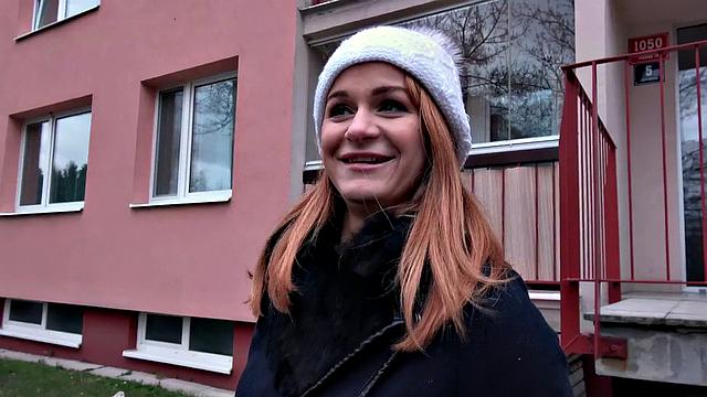 Russian redhead takes cash for sex