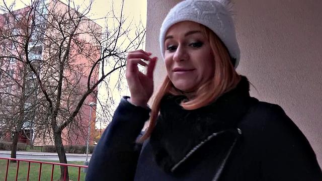 Russian redhead takes cash for sex