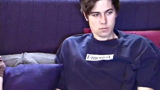 Christian and Jayden drop their pants and pull their dicks out. Whacking away, Christian keeps looking over at Jayden, clearly wanting to take matters into his own hands.