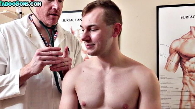Taboo twink barebacked in 3some at doctor infirmary