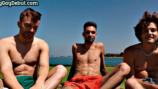 Татуированный новичок жестко отдается в тройничке после кастинга