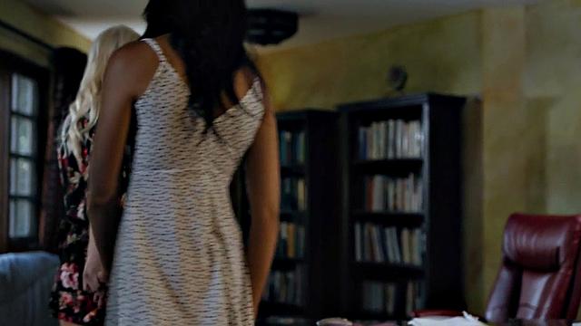 Lesbian babes enjoy passionate analtoying on couch