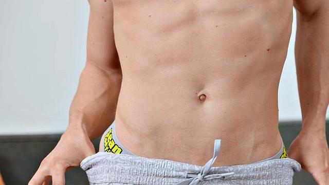 Eager jock solo wanking at home until cumming