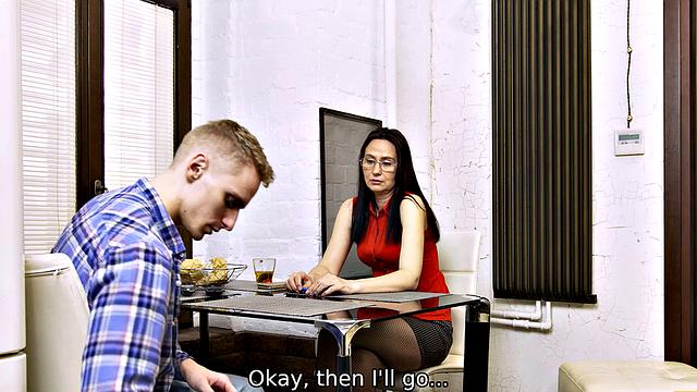 TUTOR4K. Smart stud fucked by sex swindler who pretended to be tutor