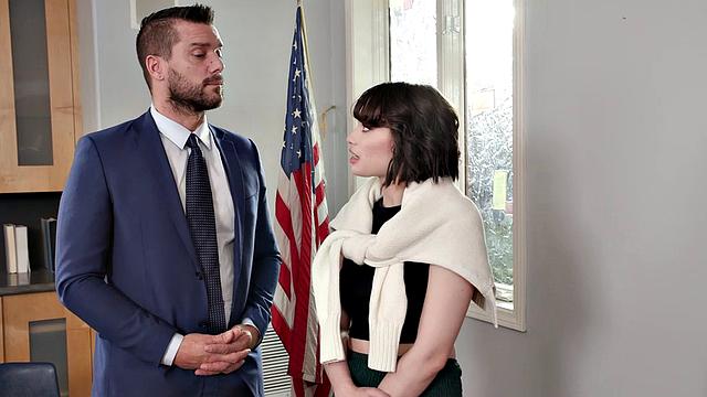 Petite College Student Gets Fucked On A Desk After A Blowjob During A Job Interview