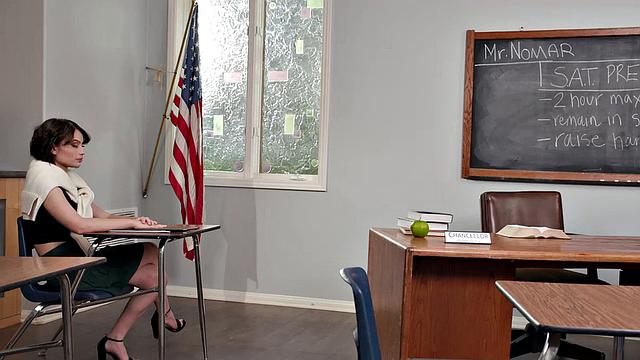 Petite College Student Gets Fucked On A Desk After A Blowjob During A Job Interview