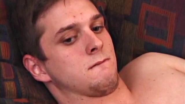 After getting totally naked, Jamie begins jerking off. The young man shows off his own cock, and then starts stroking with determination. Jamie finishes with a giant cum spurt onto his face.